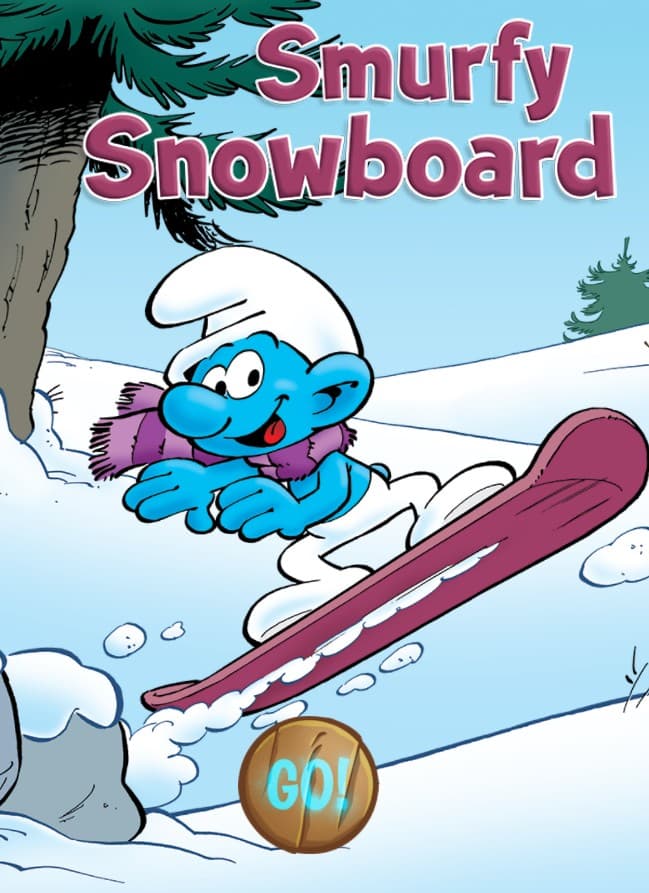 Smurfs Christmas Snowboard Challenge: Retro Pixel Adventure